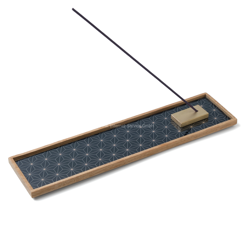 Räucherstäbchenhalter mit japanischem Muster "Asanoha" und Messinghalter