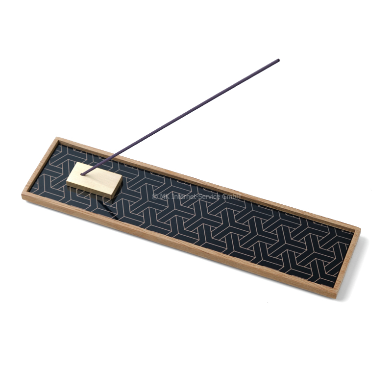 Räucherstäbchenhalter mit japanischem Muster "Kumi-kikkō" und Messinghalter