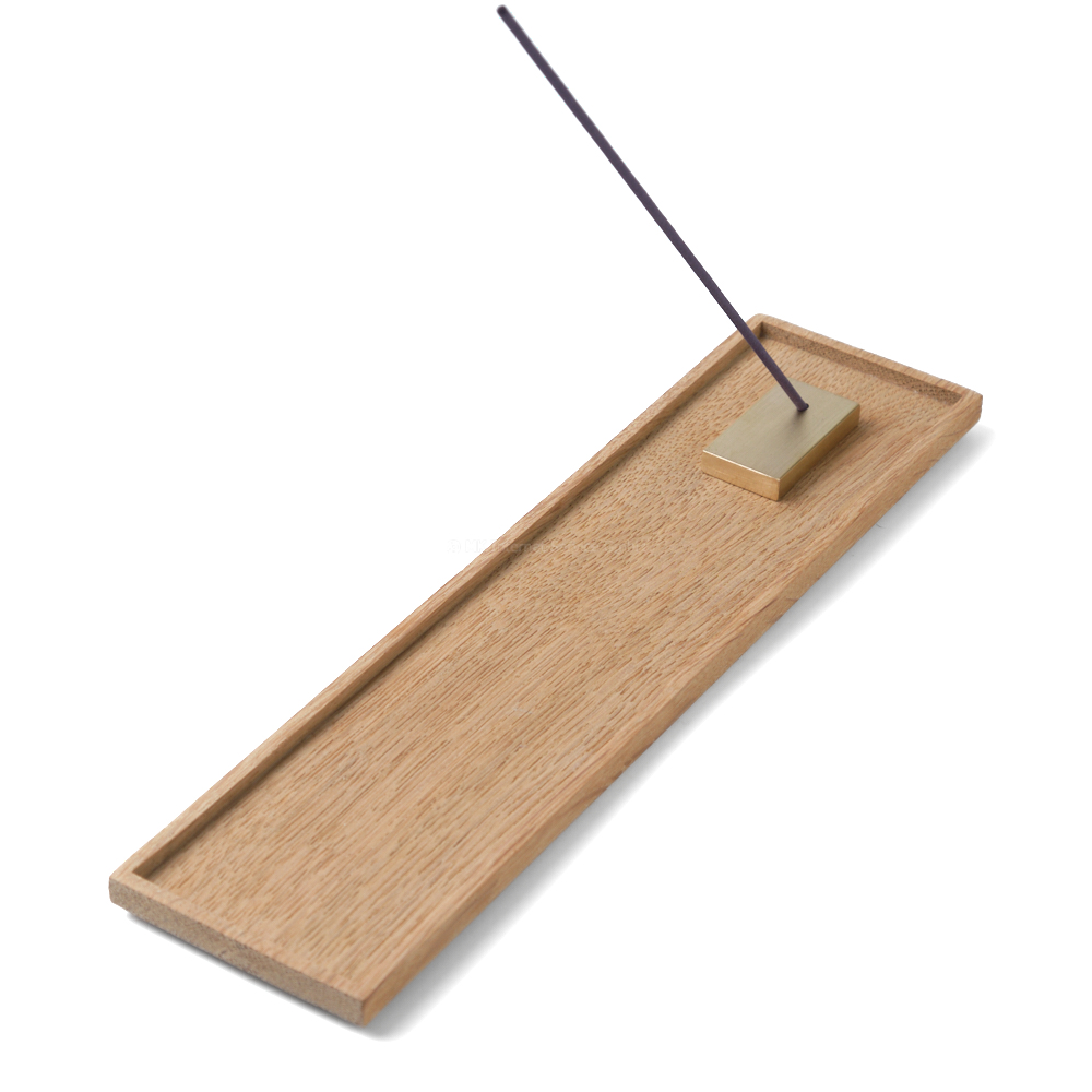Räucherstäbchenhalter "Eiche" mit Messinghalter