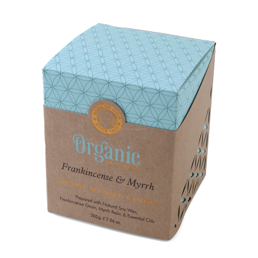 Organic Goodness Sojawachskerze Weihrauch & Myrrhe im Glas