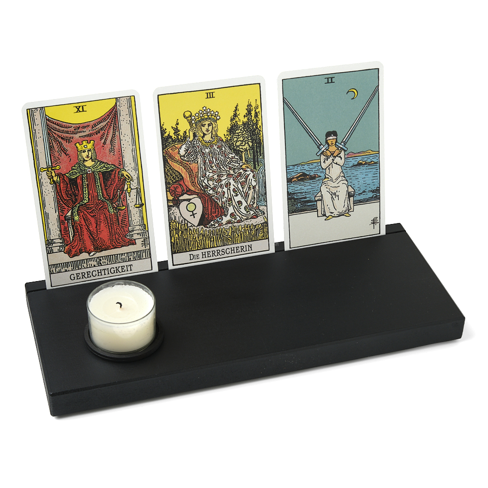 Kartenhalter, schwarz (L) für Tarotkarten, Orakelkarten, Fotos und Postkarten