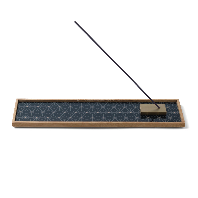 Räucherstäbchenhalter mit japanischem Muster "Asanoha" und Messinghalter