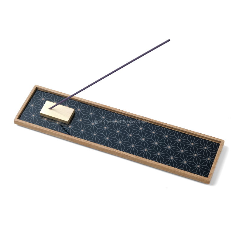 Räucherstäbchenhalter mit japanischem Muster "Asanoha" und Messinghalter