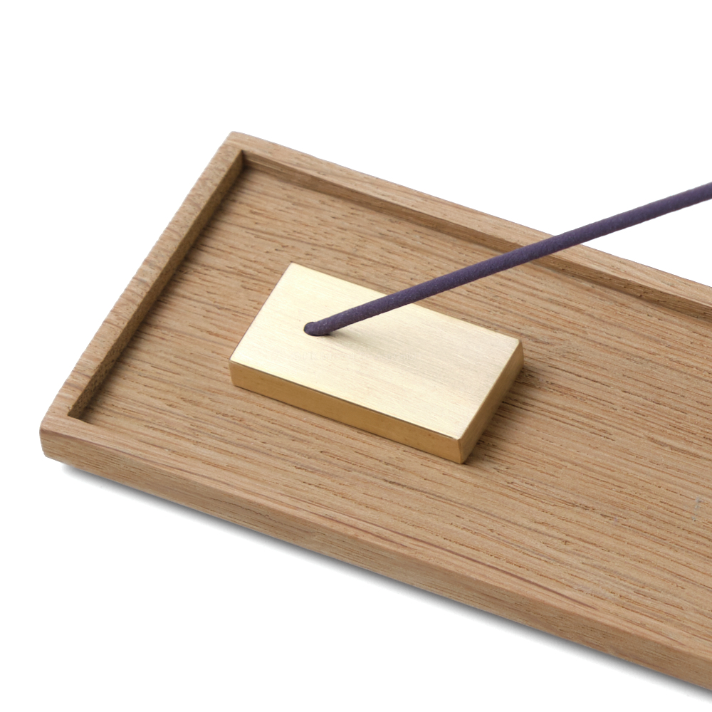 Räucherstäbchenhalter "Eiche" mit Messinghalter