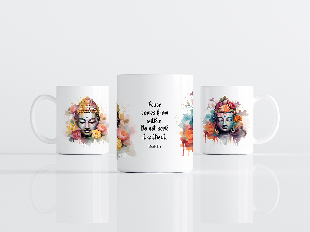 Motivtasse, Buddha-Tasse "Peace comes..."