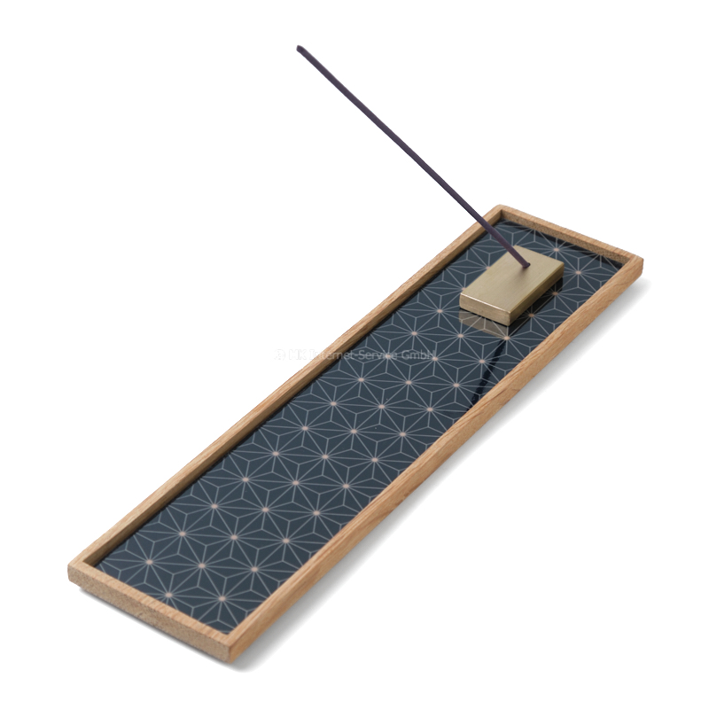 Räucherstäbchenhalter mit japanischem Muster "Asanoha" und Messinghalter