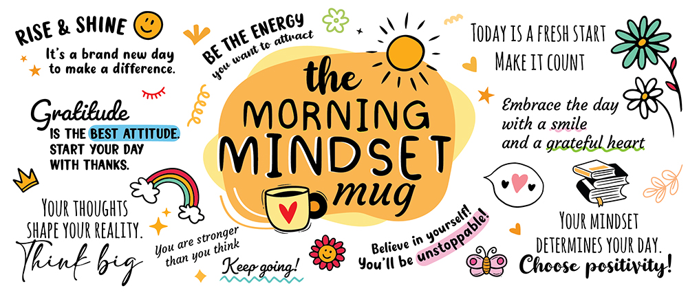 Motivations-Tasse mit positiven Affirmationen, Motivtasse