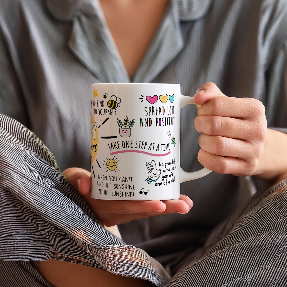 Motivations-Tasse mit positiven Affirmationen