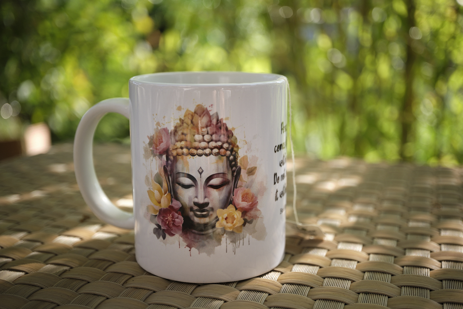 Tasse mit Motiv Buddha und Buddha-Zitat