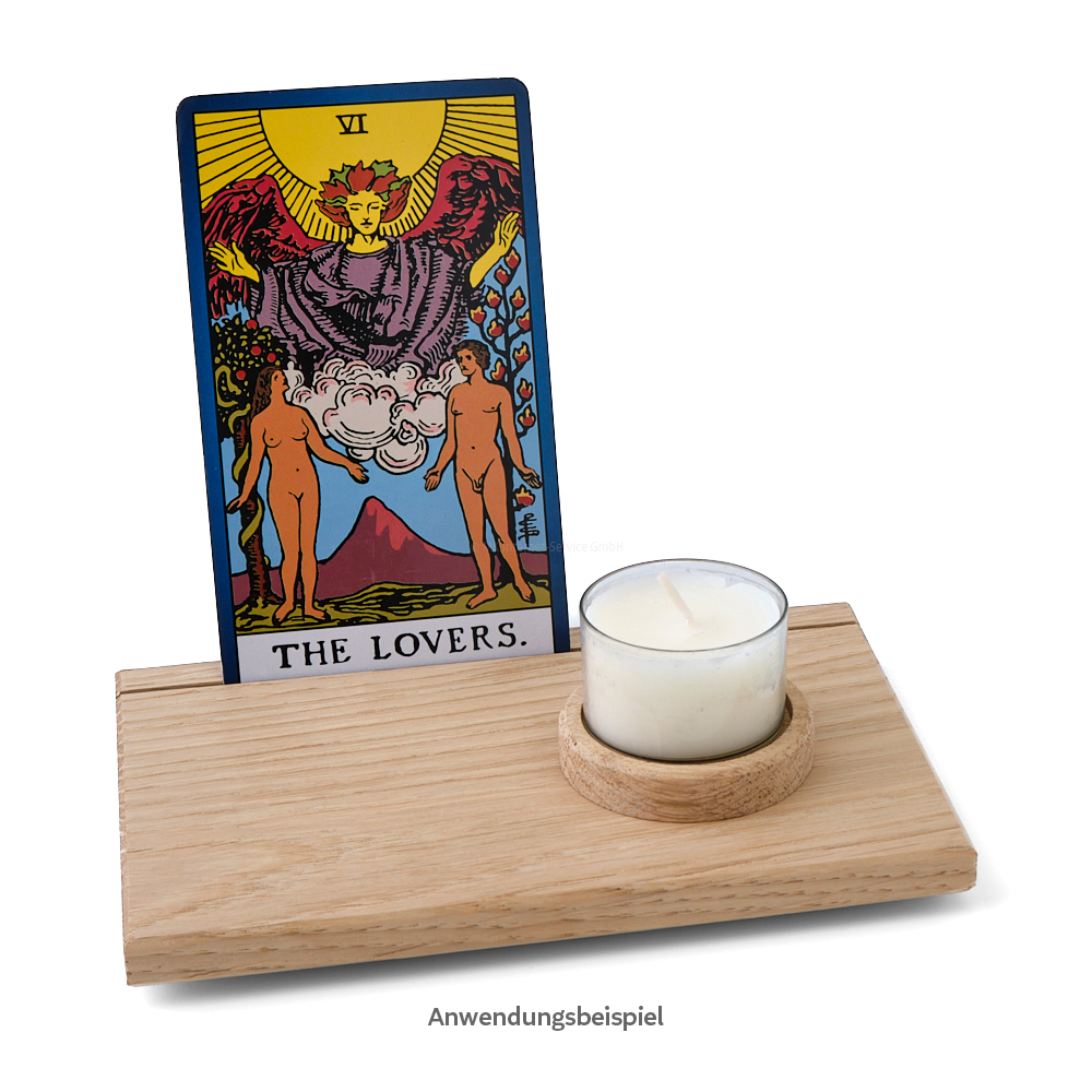 Tarotkartenhalter aus Eiche (M) mit Tarotkarte