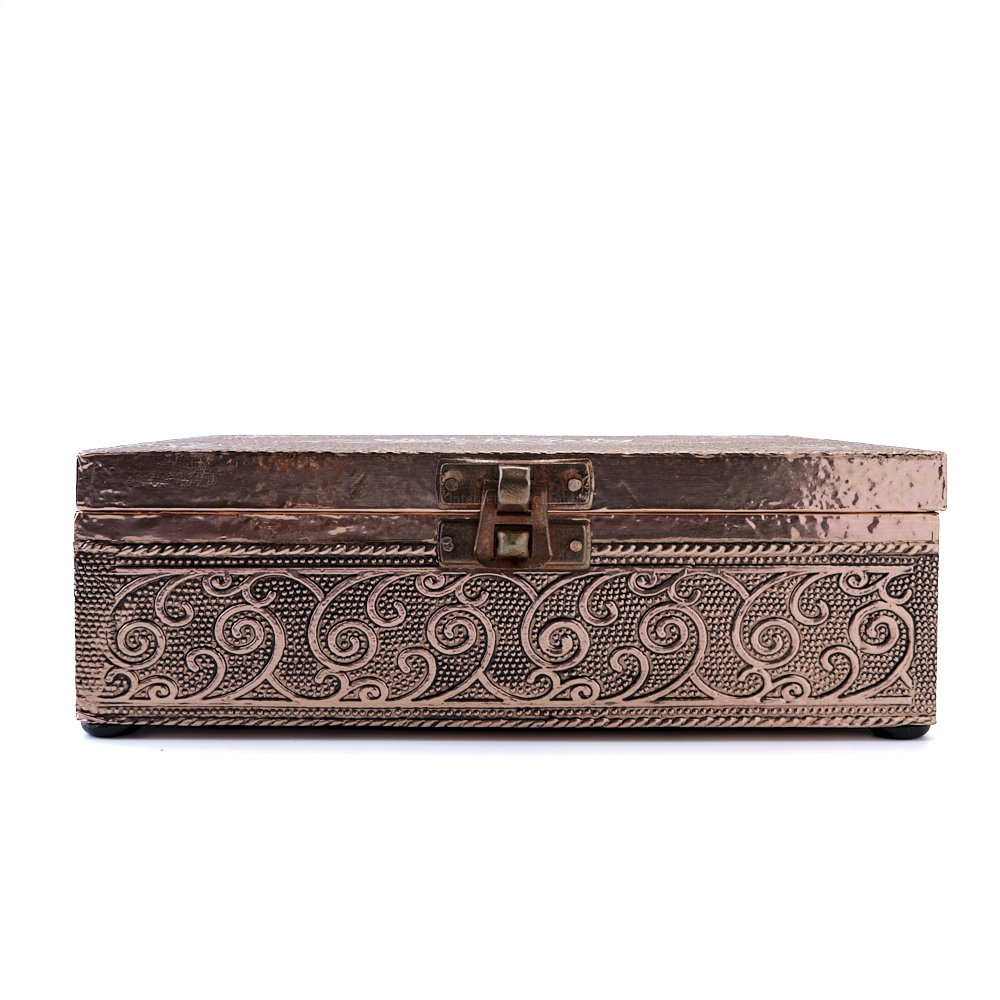 Tarotbox mit OM-Symbol in Kupferfarbe