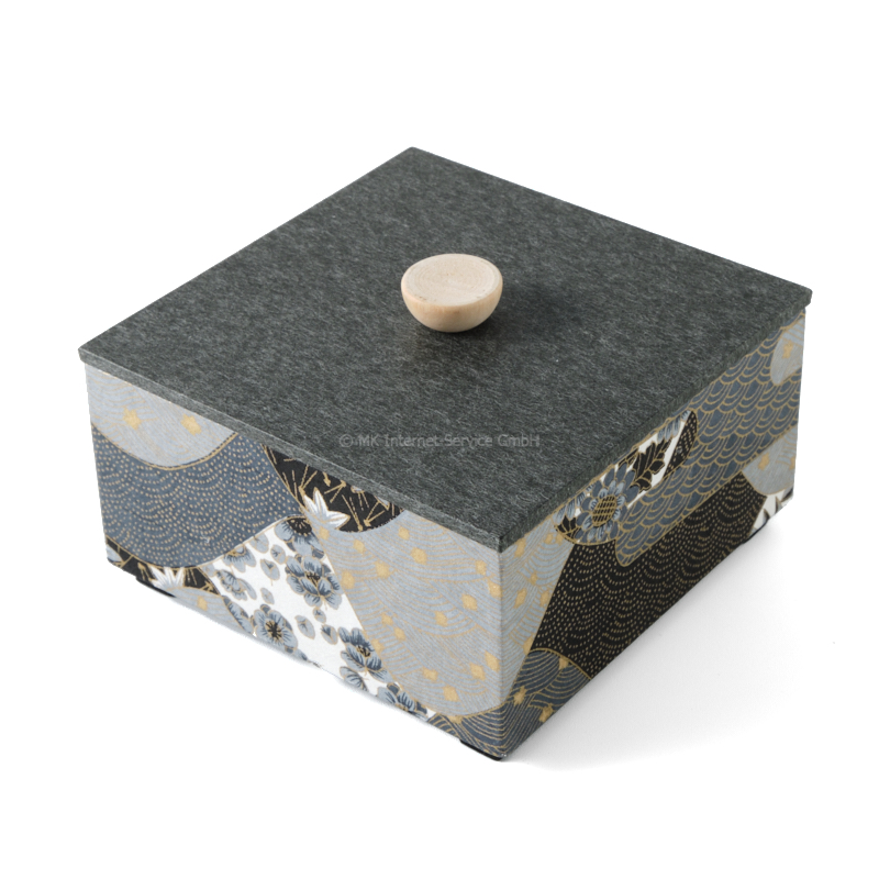 Chiyogami-Box "Hügel im Nebel" (2-teilig) - Aufbewahrungsbox, Schmuckbox, Geschenkbox