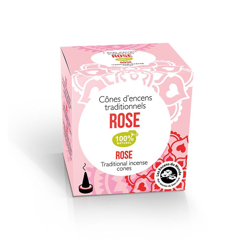 Rose - Indische Räucherkegel Alte Tradition Les Encens du Monde