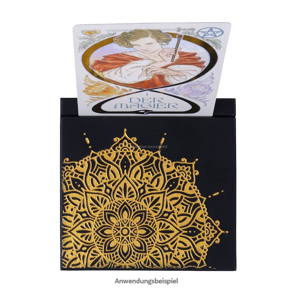 Tarotkartenhalter mit Mandala-Gravur (S)