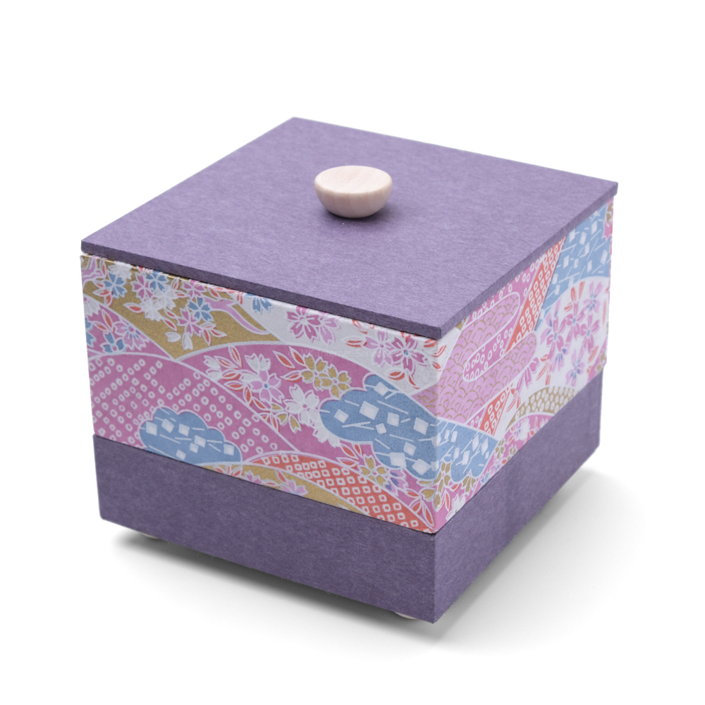 Chiyogami Box"Japanische Landschaft" - Aufbewahrungsbox, Geschenkbox