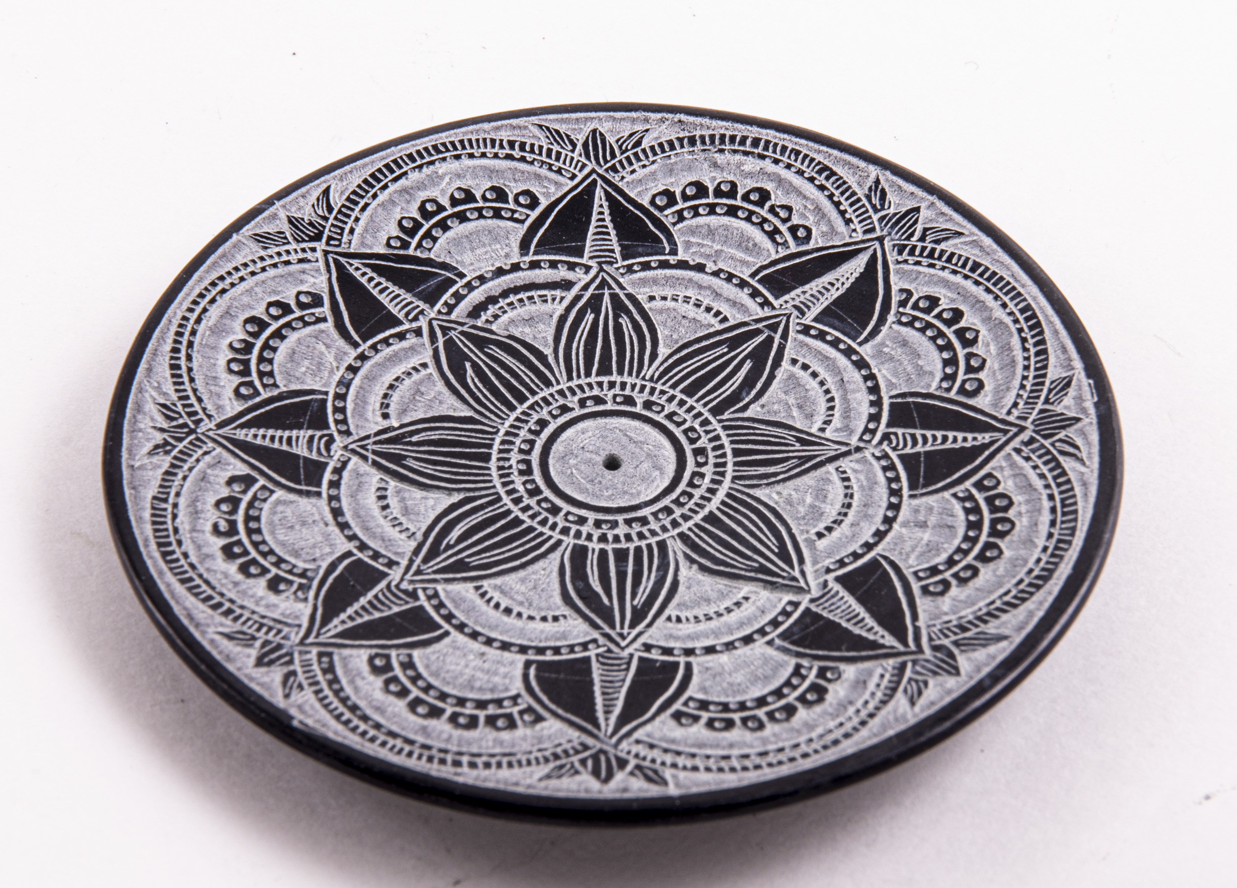 Räucherstäbchenhalter Mandala aus Speckstein, klein