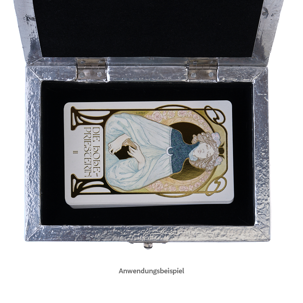 Tarotbox/Aufbewahrungsbox mit Traumfänger in Silberfarbe