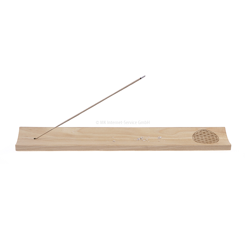 Räucherstäbchenhalter aus Edelholz mit Gravur "Blume des Lebens"