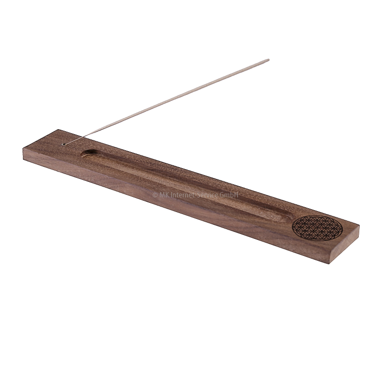 Räucherstäbchenhalter aus Edelholz mit "Blume des Lebens"