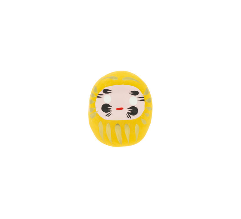 Japanischer Glücksbringer Daruma gelb - Wohlstand