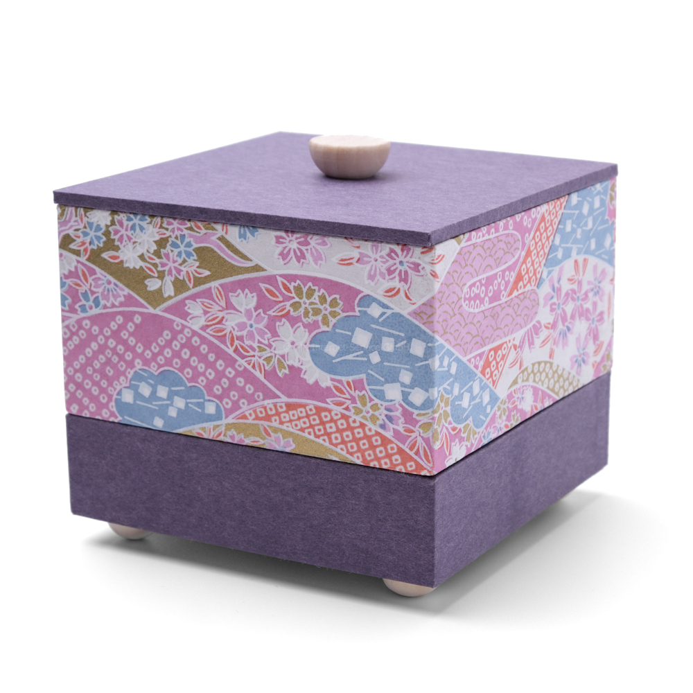 Chiyogami Box"Japanische Landschaft" - Aufbewahrungsbox, Geschenkbox