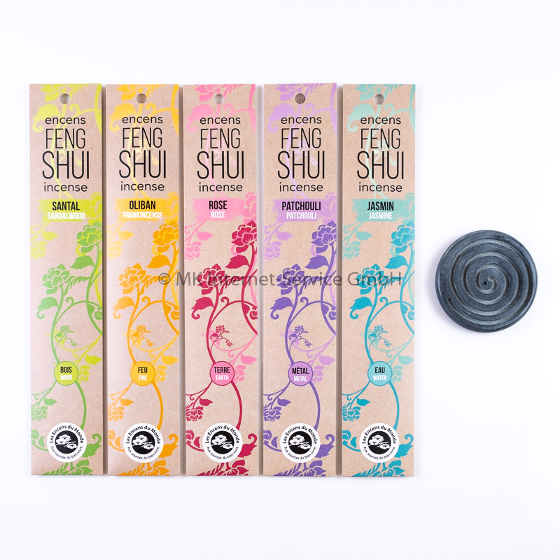 Feng Shui Räucherstäbchen-Sortiment mit Halter von Les Encens du Monde