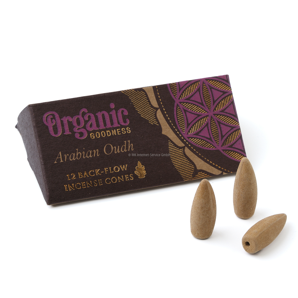 Organic Goodness Rückfluss-Räucherkegel Arabisches Oudh