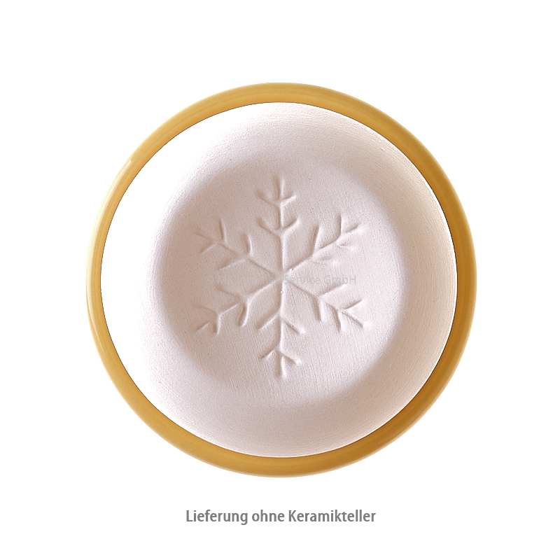 Duftstein aus Keramik Eisblume, Boden glasiert