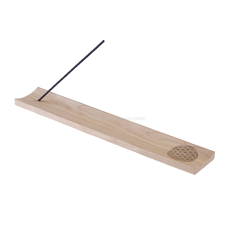 Räucherstäbchenhalter aus Edelholz mit Gravur "Blume des Lebens"