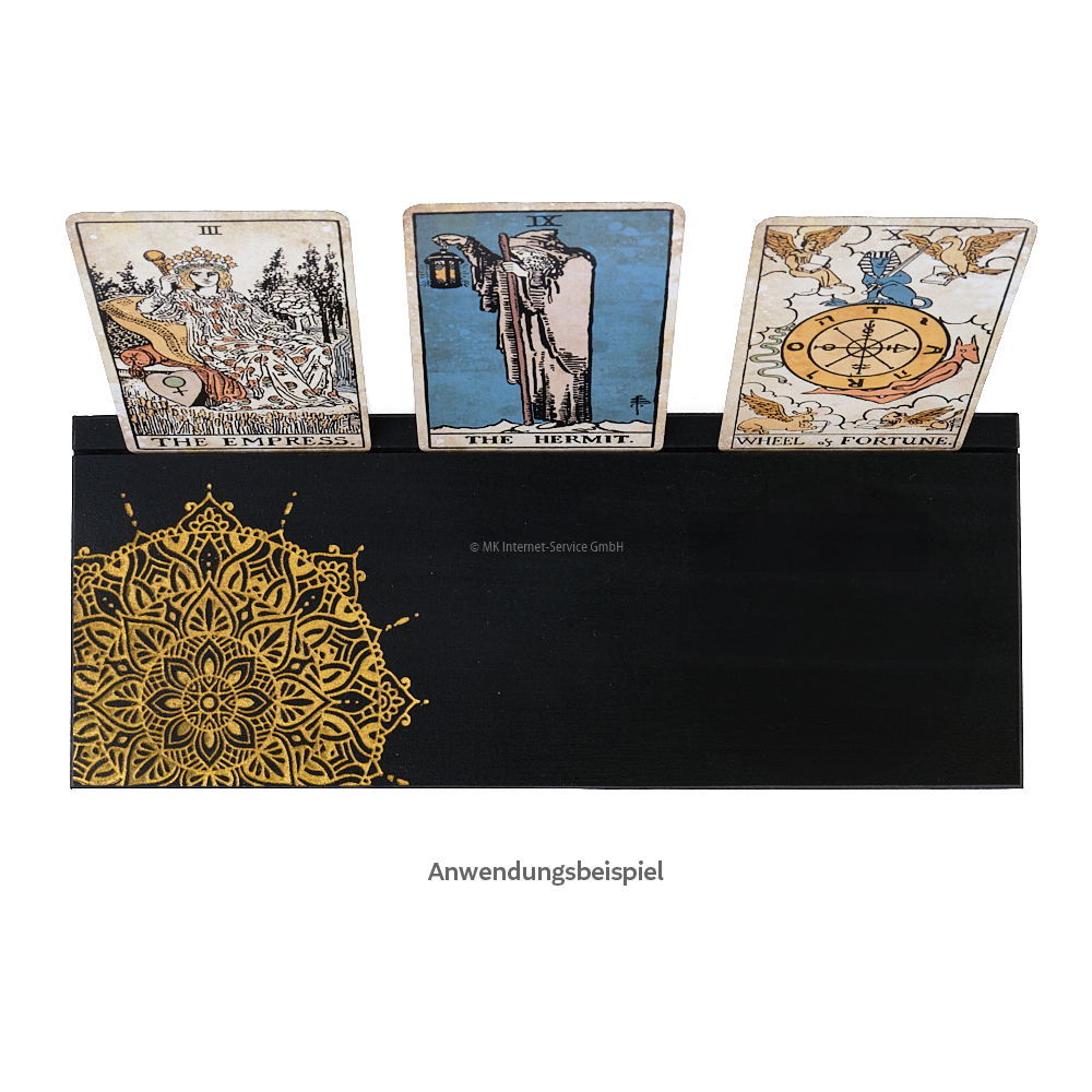 Tarotkartenhalter mit Mandala-Gravur (L)