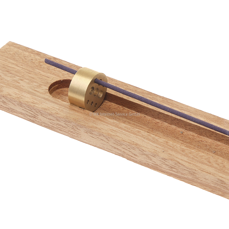 Räucherstäbchenhalter aus Edelholz mit Nut und Messinghalter