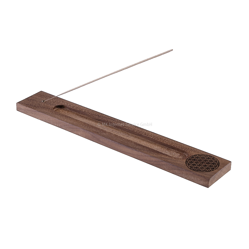Räucherstäbchenhalter aus Edelholz mit "Blume des Lebens"