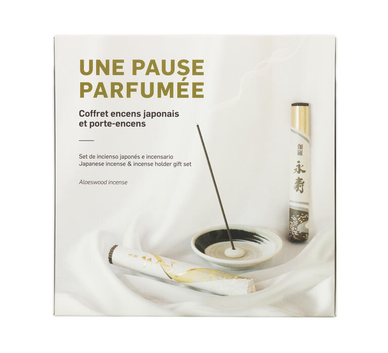 Geschenkset "Duftpause" - Japanische Räucherstäbchen & Räucherstäbchenhalter