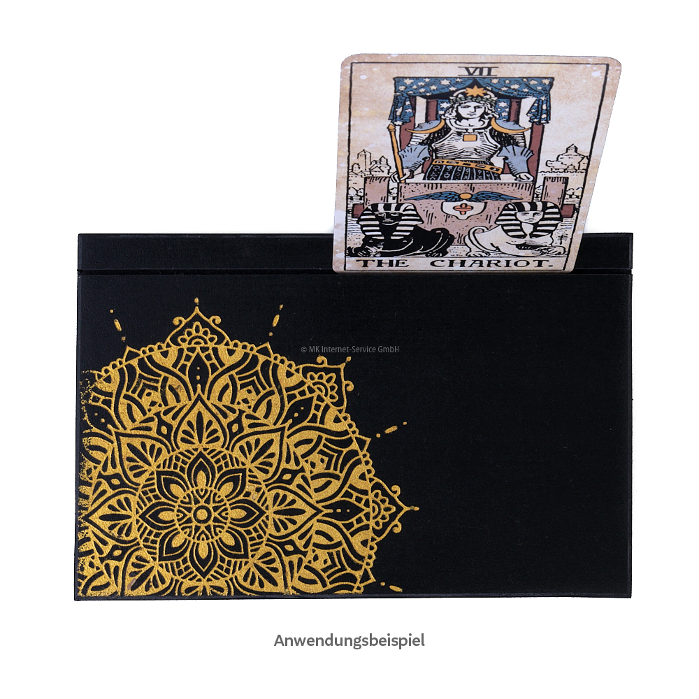 Tarotkartenhalter mit Mandala-Gravur (M)