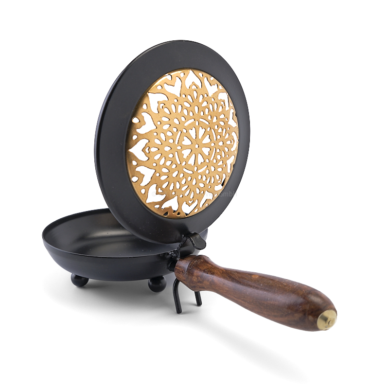 Metall-Räuchergefäß mit Deckel und Griff