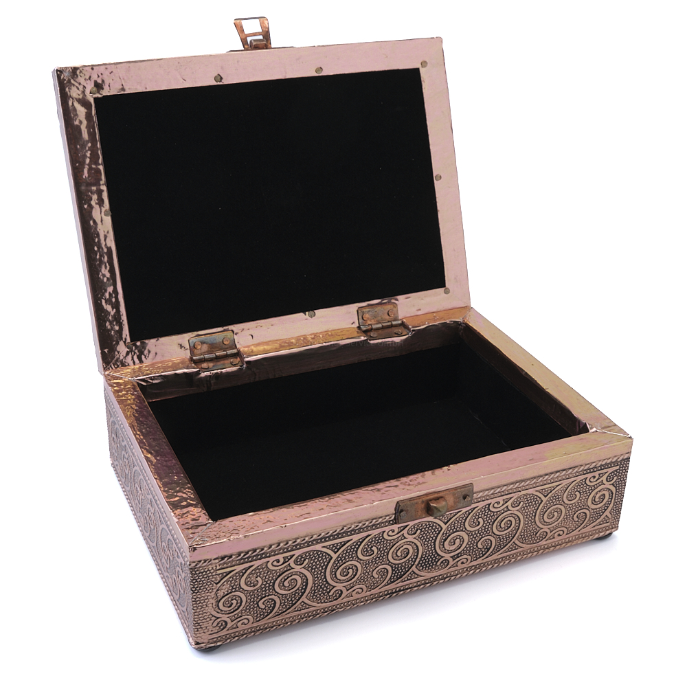 Tarotbox mit OM-Symbol in Kupferfarbe