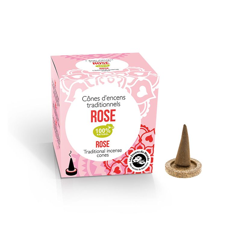 Rose - Indische Räucherkegel Alte Tradition Les Encens du Monde