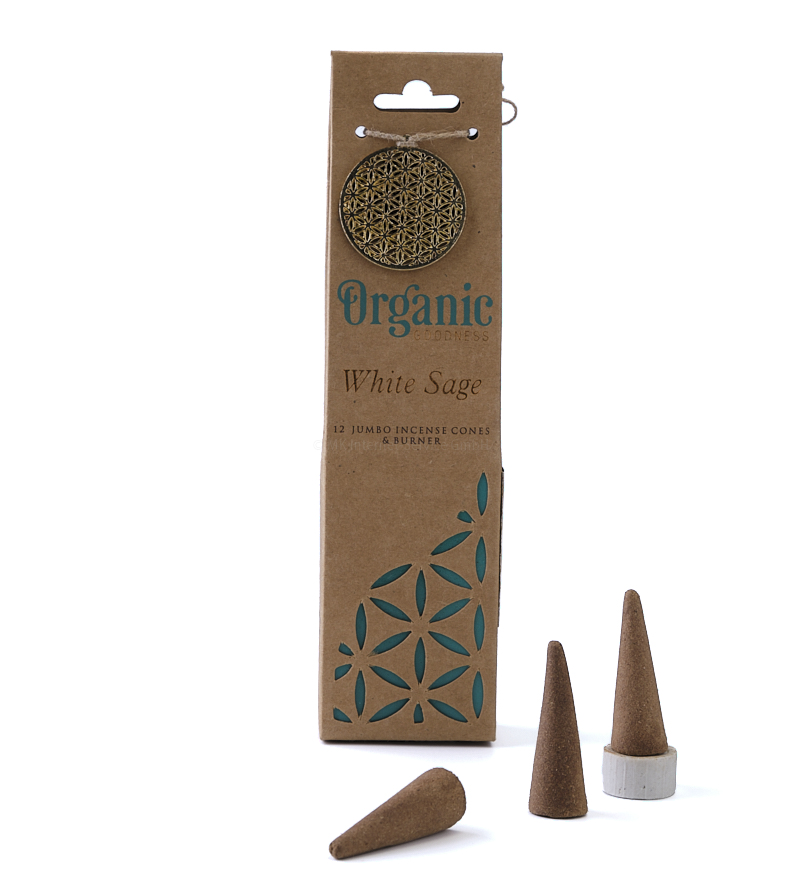 Indische Räucherkegel Organic Goodness Weißer Salbei
