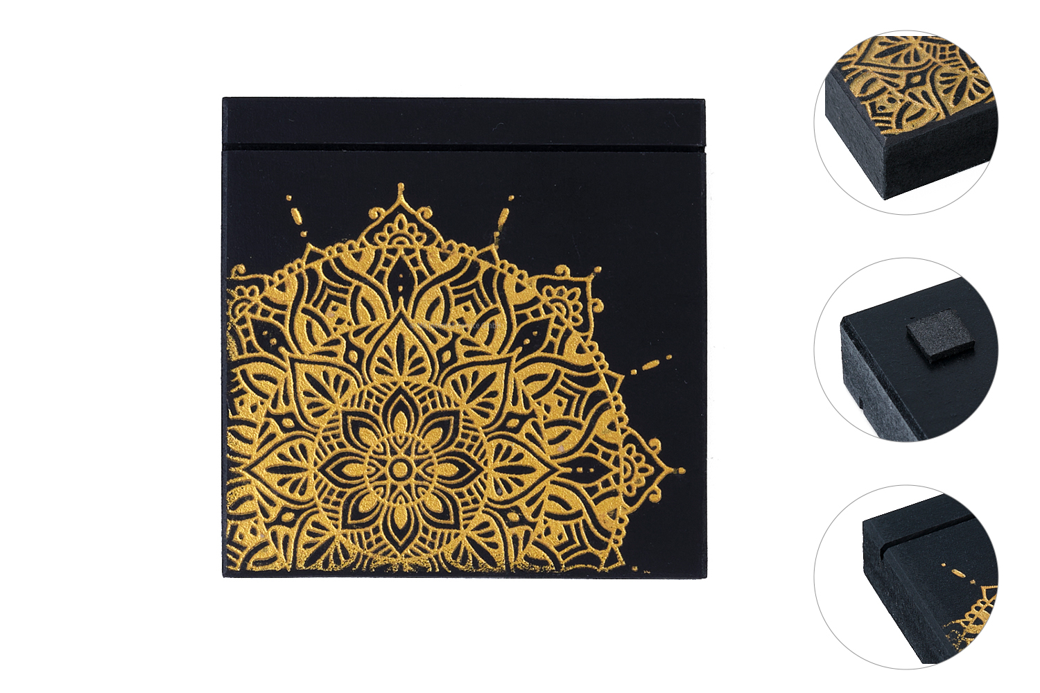 Tarotkartenhalter mit Mandala-Gravur (S)