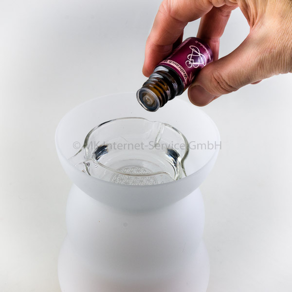 Räucherstövchen Lucerna aus Glas mit Blume des Lebens
