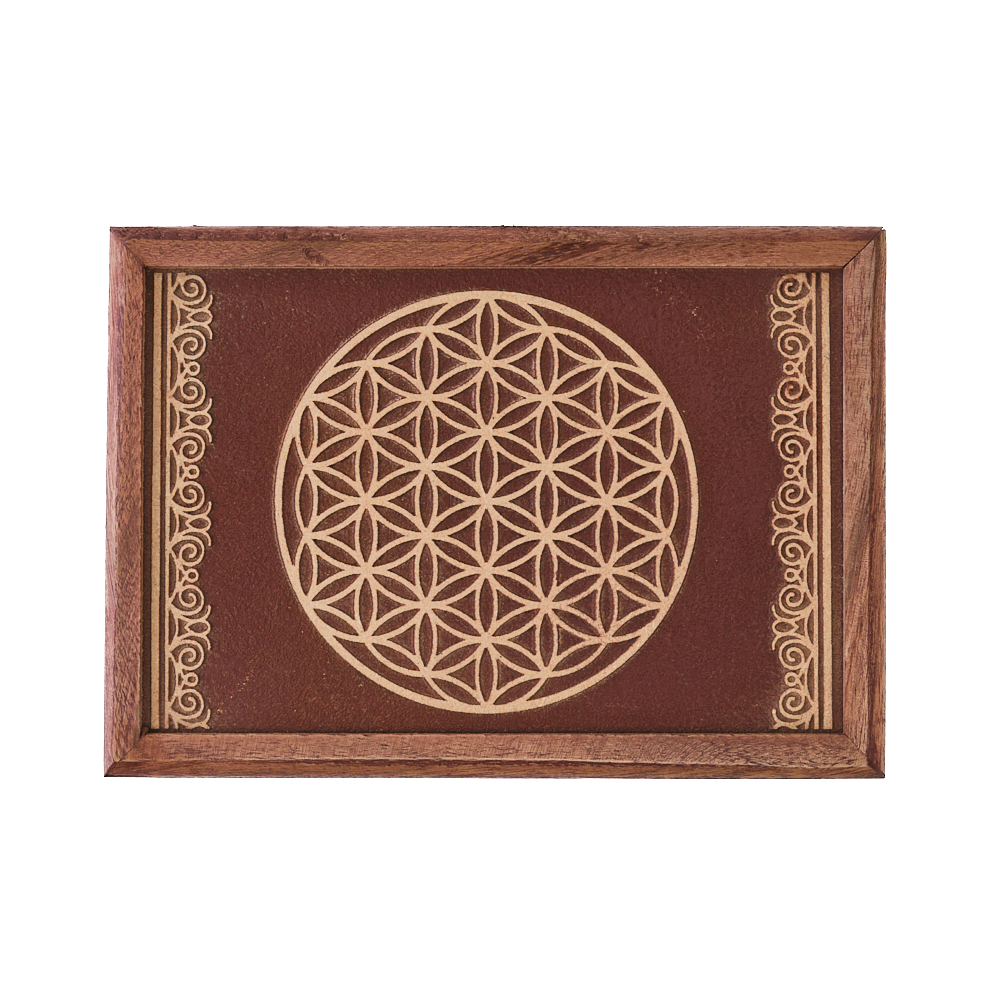 Holzbox Blume des Lebens für Tarotkarten und kleine Dinge