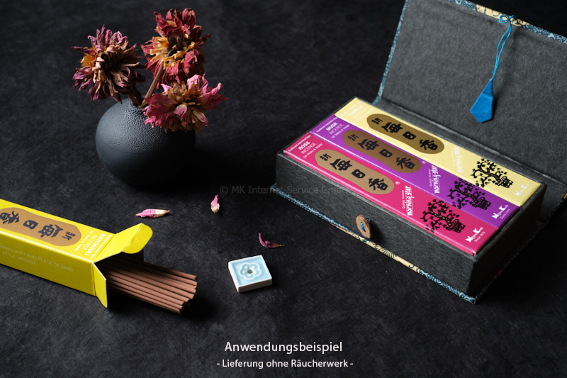 Geschenkbox Chiyogami mit Deckel, Aufbewahrungsbox für Räucherstäbchen Morning Star