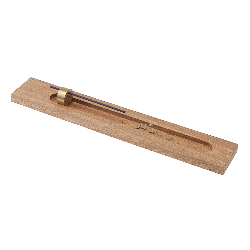 Räucherstäbchenhalter aus Edelholz mit Nut und Messinghalter