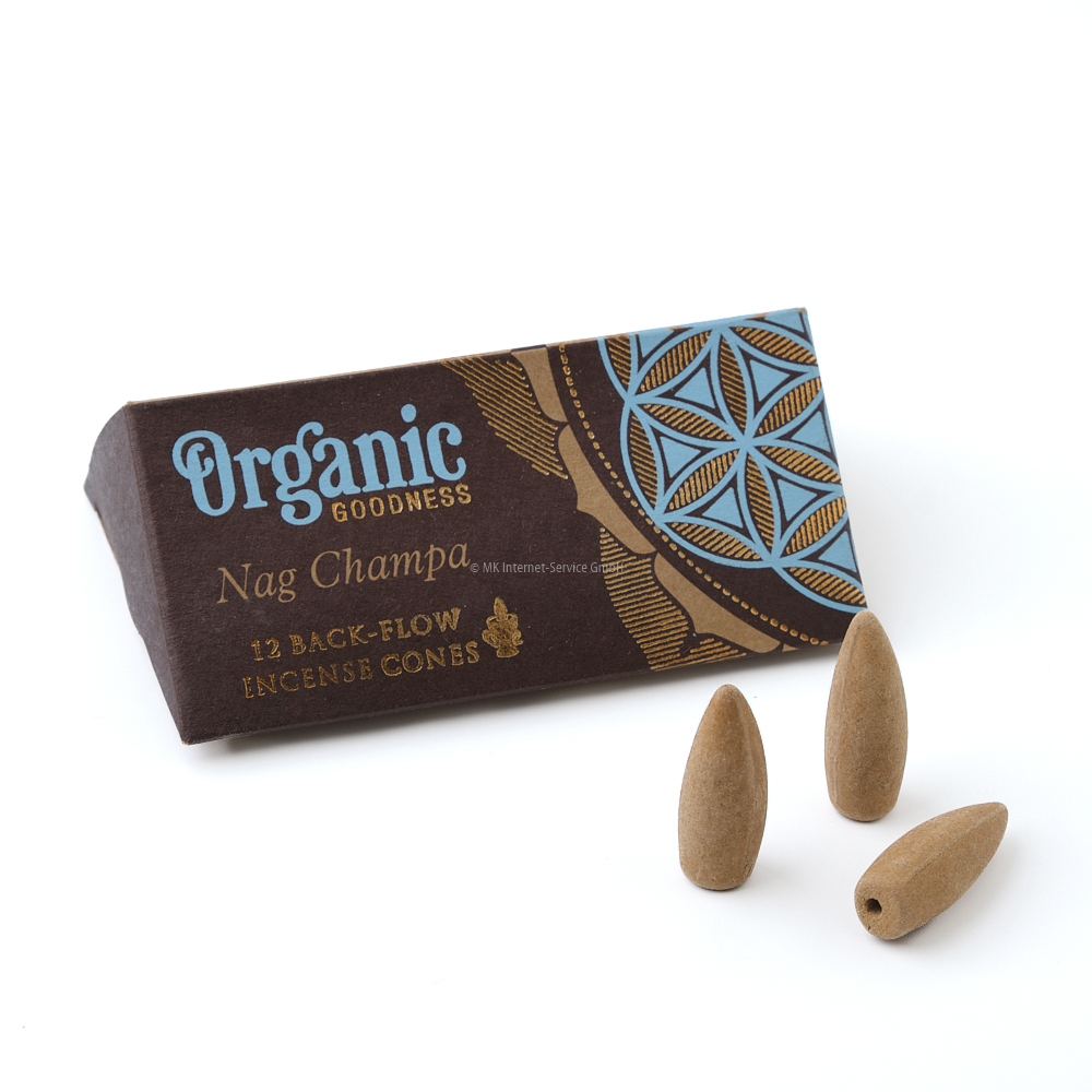 Organic Goodness Rückfluss-Räucherkegel Nag Champa
