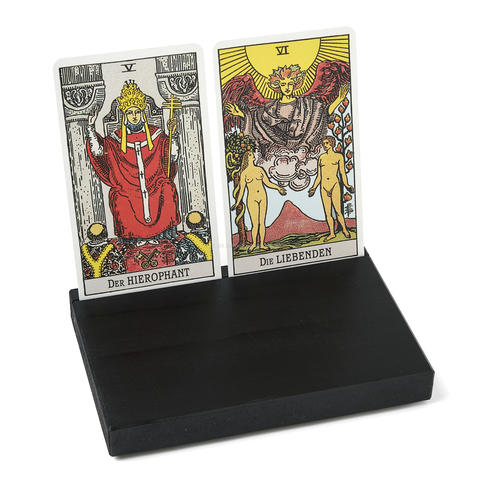 Kartenhalter, schwarz für Tarotkarten, Orakelkarten, Affirmationskarten, Postkarten und Fotos (M)
