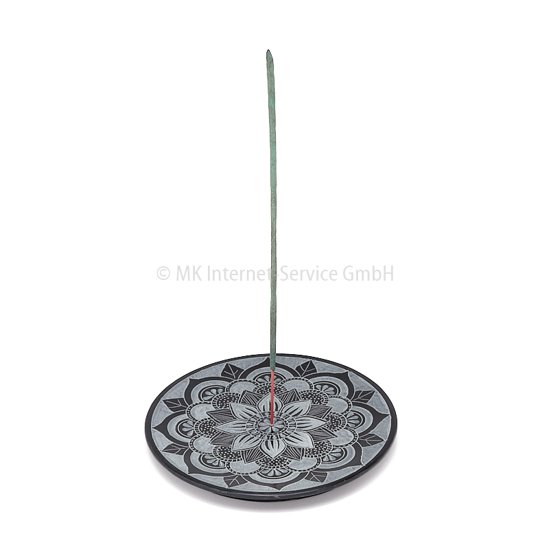 Räucherstäbchenhalter Mandala aus Speckstein, groß