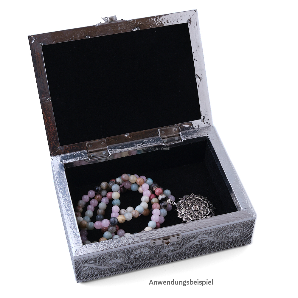 Tarotbox/Aufbewahrungsbox mit OM-Symbol in Silberfarbe
