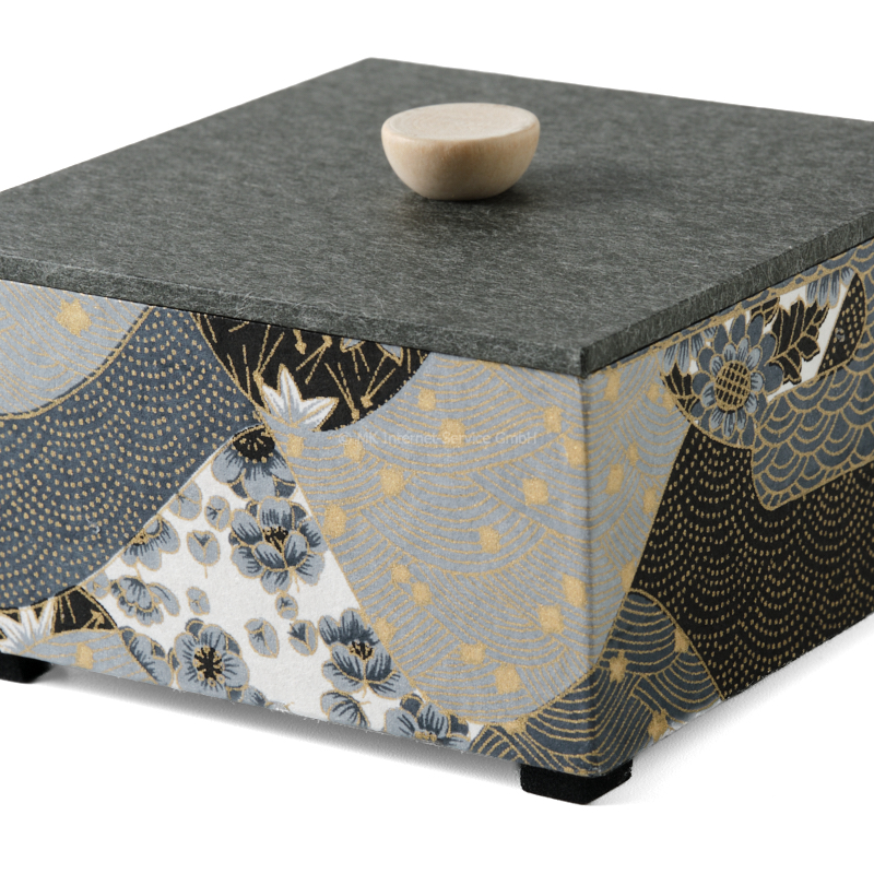 Chiyogami-Box "Hügel im Nebel" (2-teilig) - Aufbewahrungsbox, Schmuckbox, Geschenkbox