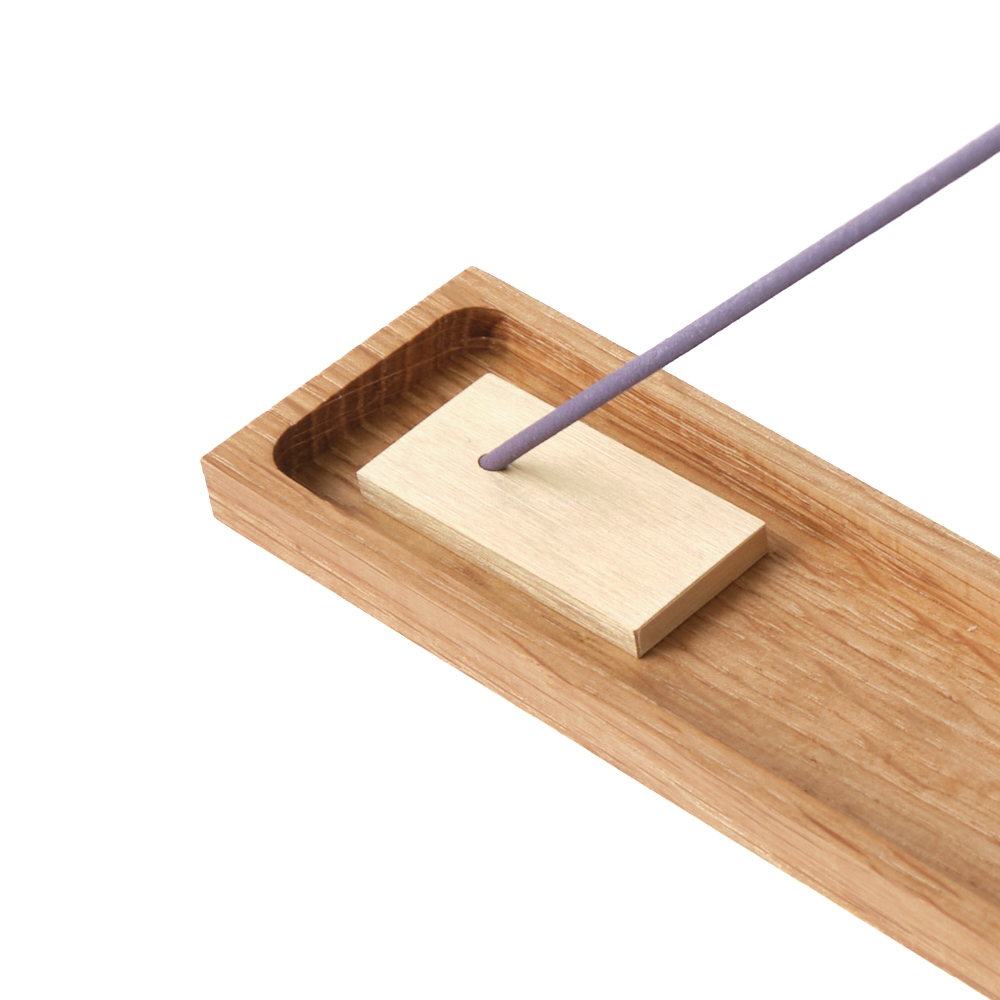 Räucherstäbchenhalter aus Edelholz Eiche mit Messinghalter