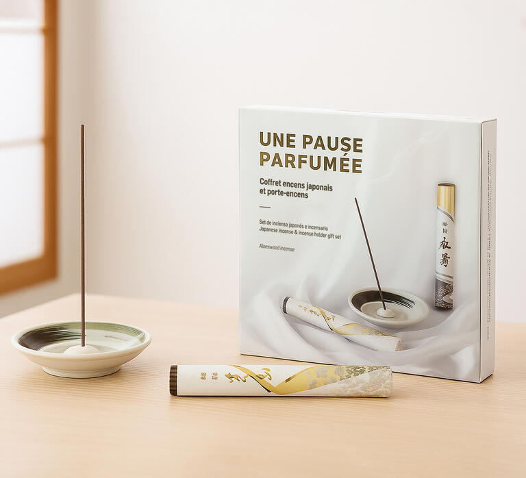 Geschenkset "Duftpause" - Japanische Räucherstäbchen & Räucherstäbchenhalter